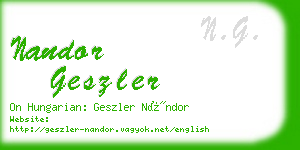 nandor geszler business card